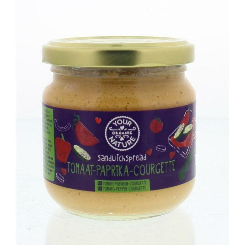 Your Organic Nat Sandwichspread tomaat paprika courgette bio 180g