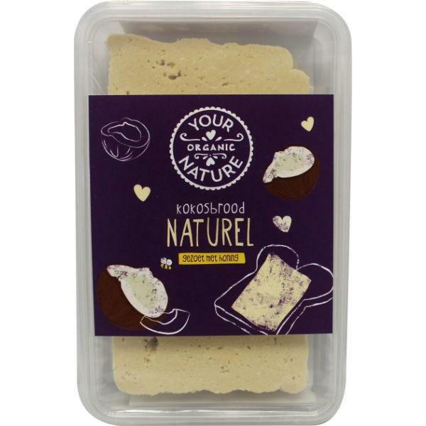 Your Organic Nat Kokosbrood naturel met honing bio 225g