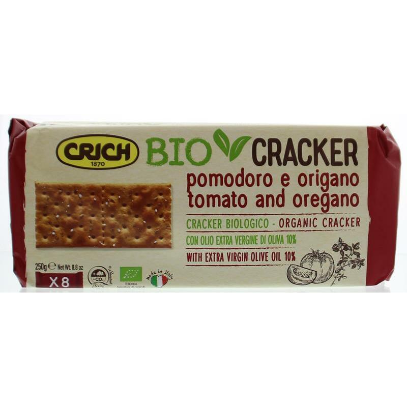 Crich Crackers tomaat origano groen bio 250g
