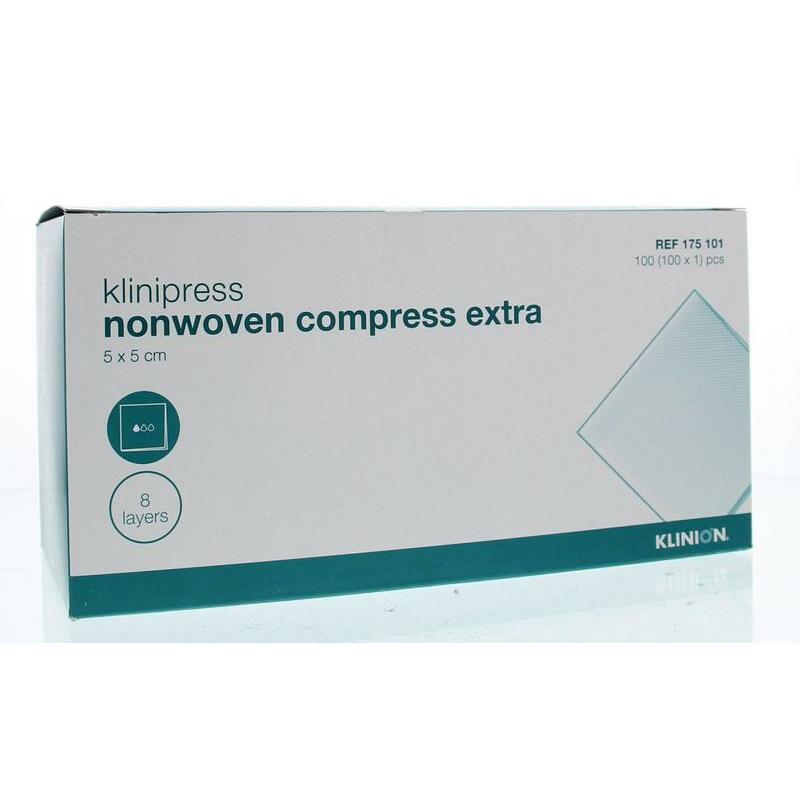 Klinion Non-woven compres 5 x 5cm extra 100st