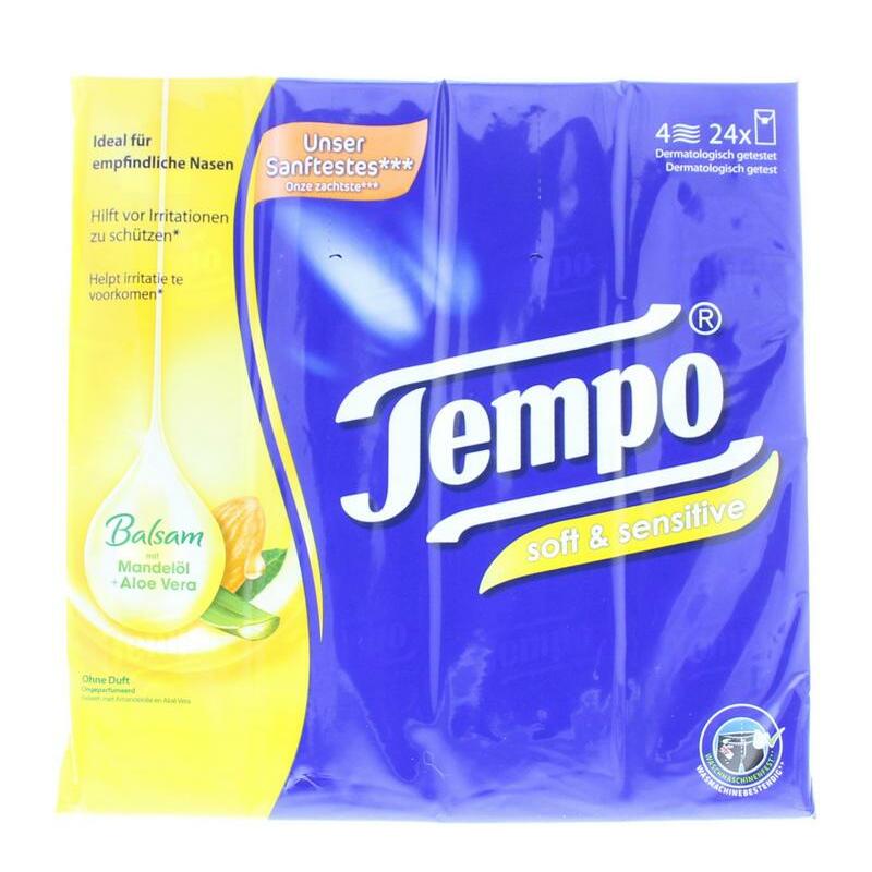 Tempo Plus sensitive kamille/aloe 24x9st