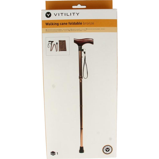 Essentials Wandelstok derby opvouwbaar brons 1st