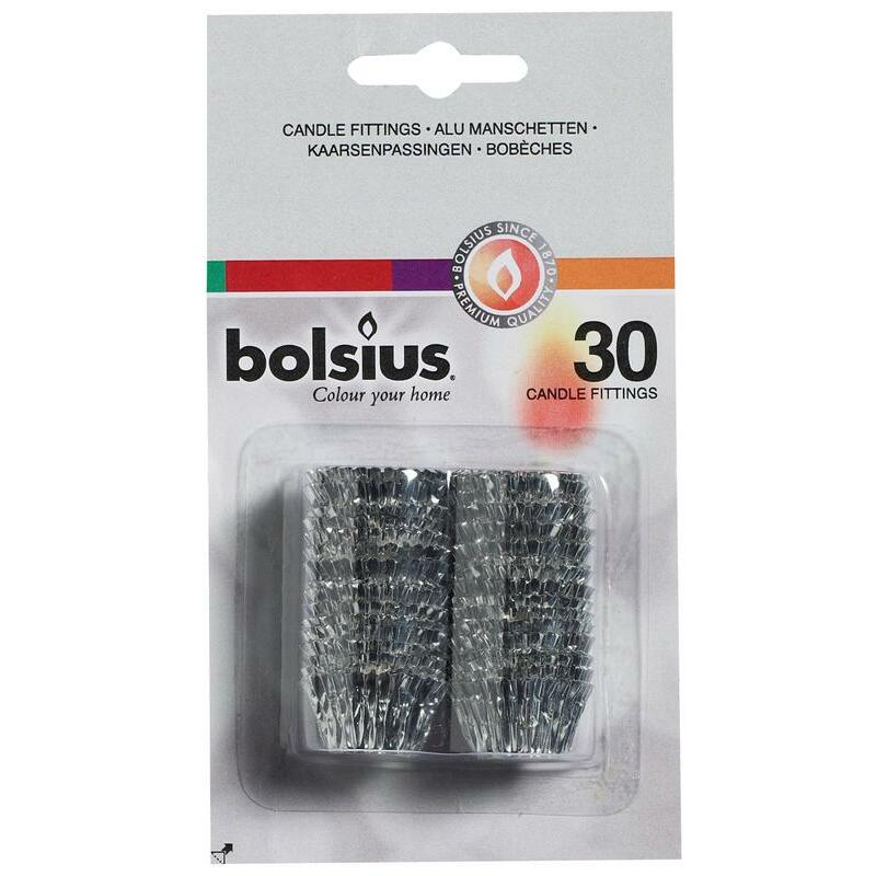 Bolsius Kaarsaanpassing zilver blisterverpakking 30st