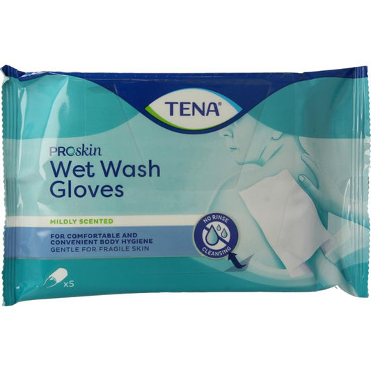 Tena Wetwash glove mild geparfumeerd 5st