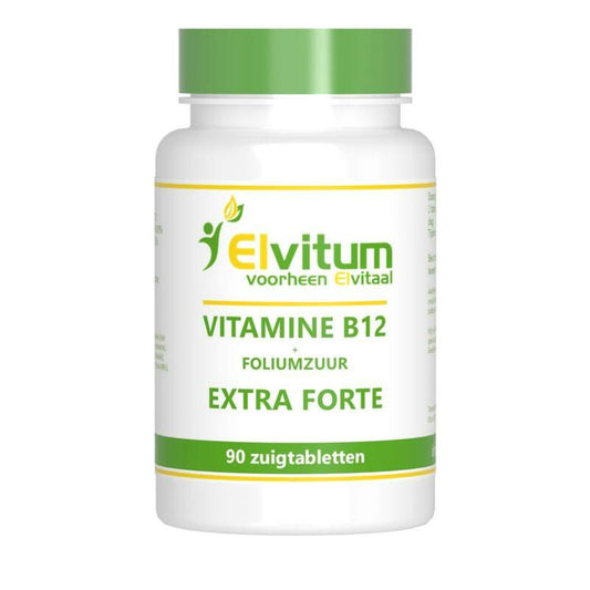 Elvitaal/elvitum Vitamine B12 extra forte + foliumzuur 90st