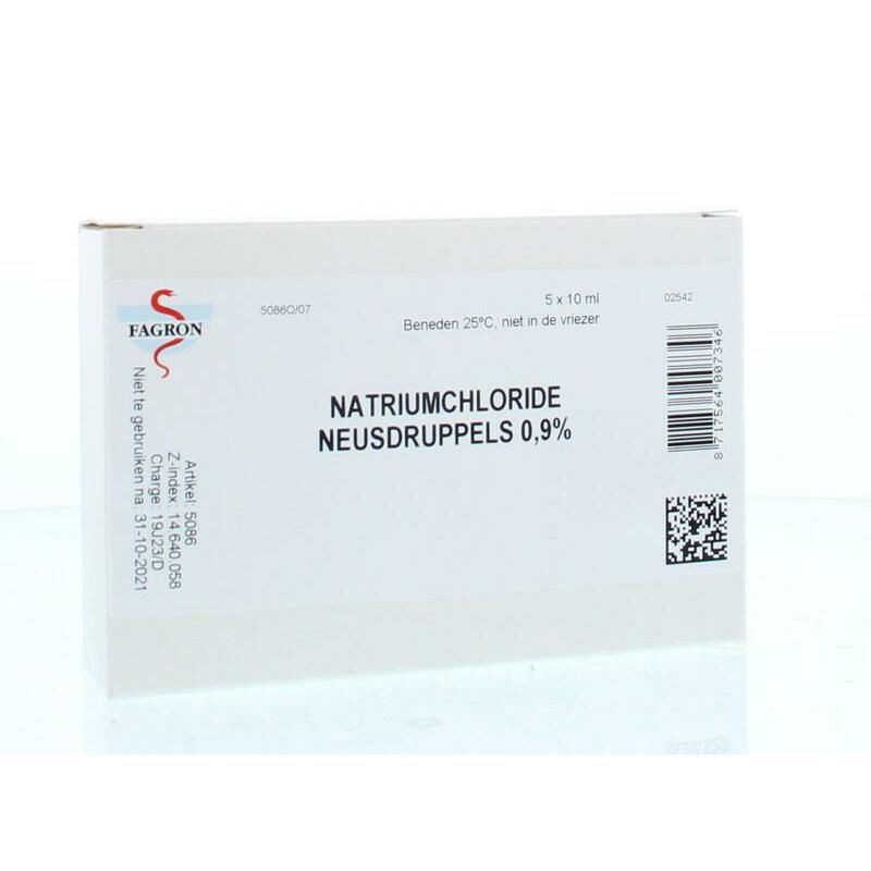 Fagron Natriumchloride neusdruppels 0.9% 10 ml 5st