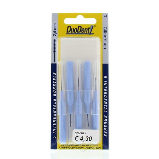 Duodent Interdentale borstel cilindrisch 2.4 korte houder 5st