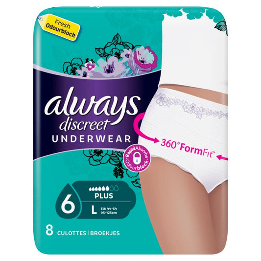 Always Discreet underwear broekjes maat L 8st
