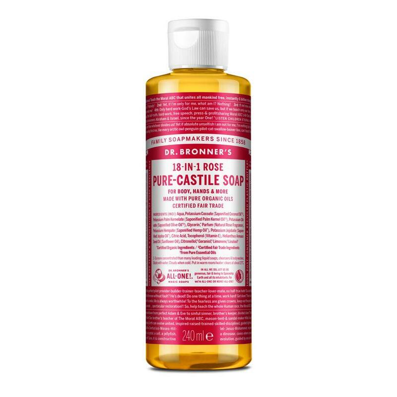 Dr Bronners Liquid soap roos 240ml