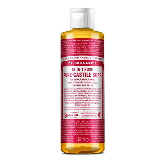 Dr Bronners Liquid soap roos 240ml