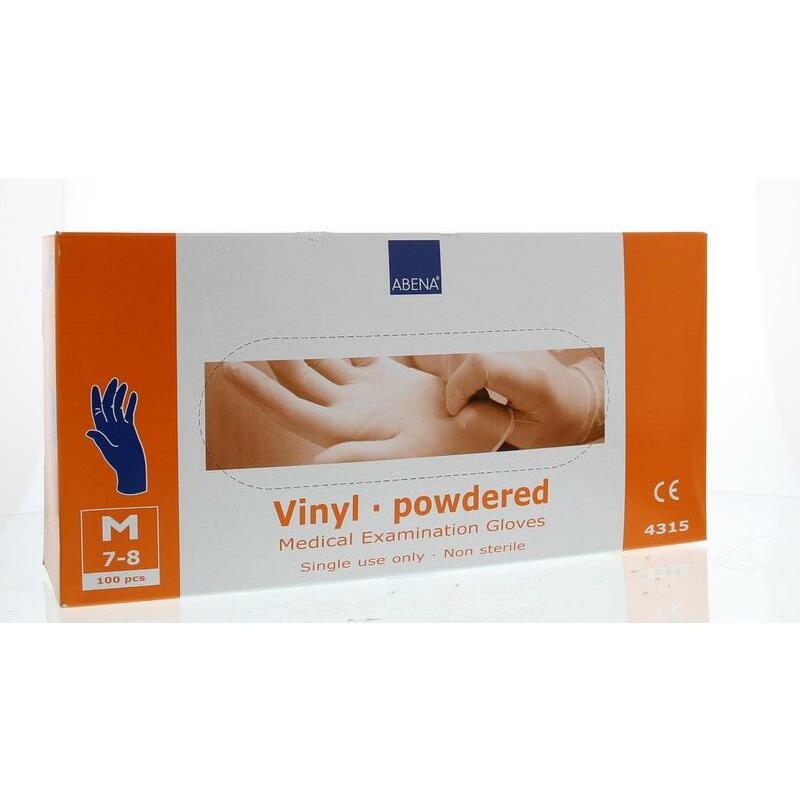 Abena Handschoen vinyl poeder blauw M 100st