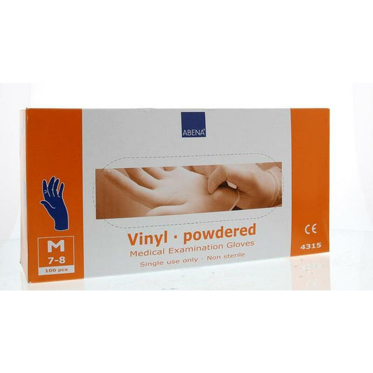 Abena Handschoen vinyl poeder blauw M 100st