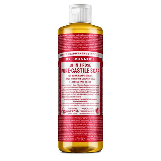 Dr Bronners Liquid soap roos 475ml