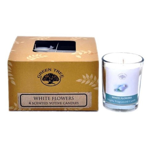 Green Tree Geurkaars white flower votives 55g