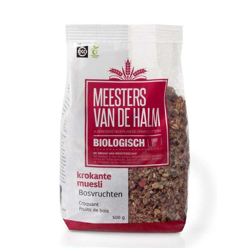 De Halm Muesli krokante muesli bosvruchten bio 500g
