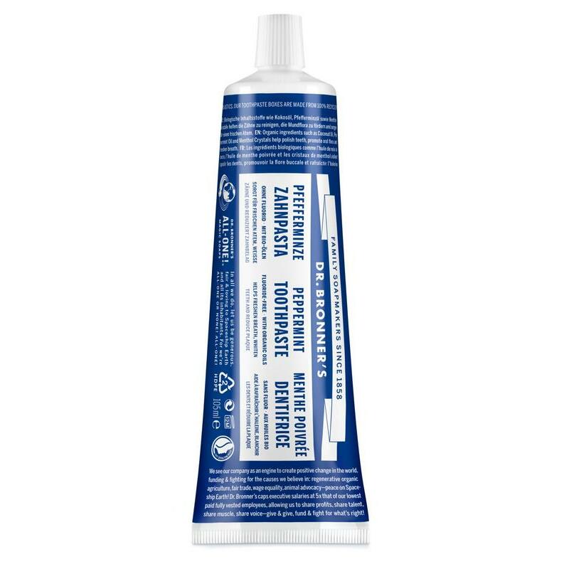 Dr Bronners Tandpasta zonder fluor mint 105ml