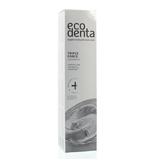 Ecodenta Tandpasta extra triple effect witte klei 100ml