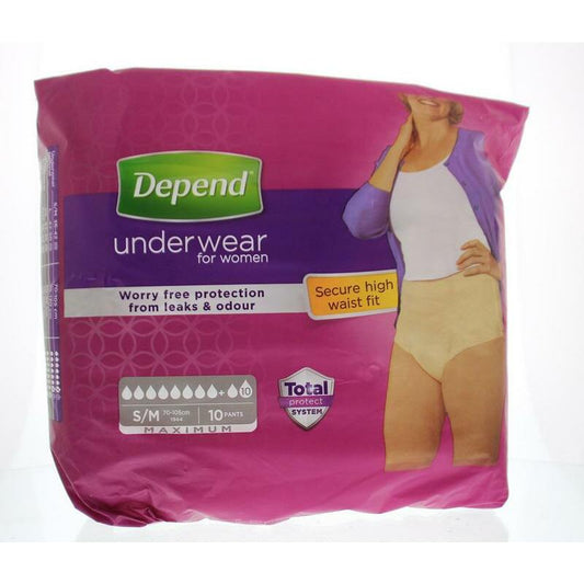 Depend Pants vrouw maximum S/M 10st