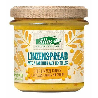 Allos Linzenspread gele curry bio 140g