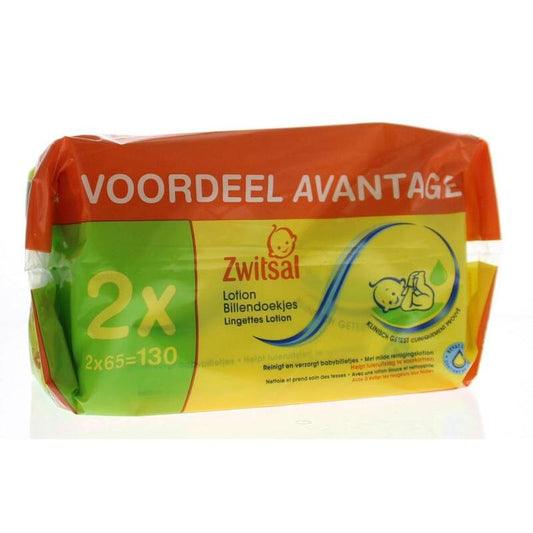 Zwitsal Billendoekjes met lotion 65 stuks 2x65st