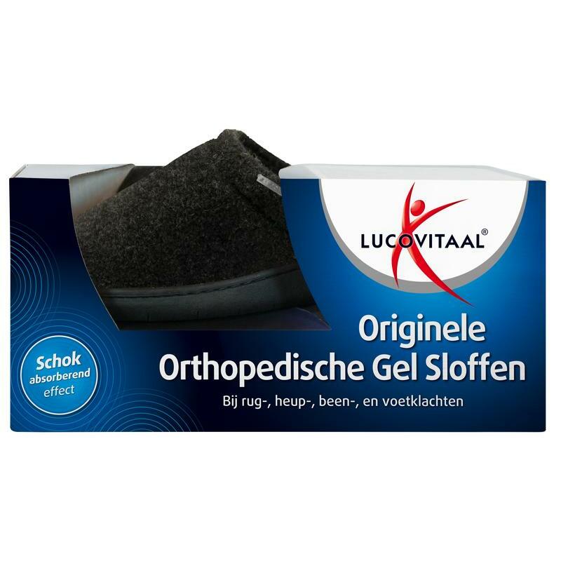 Lucovitaal Orthopedische gel sloffen zwart 42-43 1paar