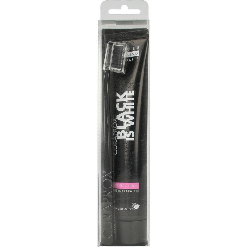 Curaprox Black is white tandpasta whiten + tandenb ultr sft 1set