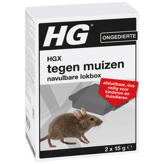 HG X lokbox tegen muizen & navulling 1set