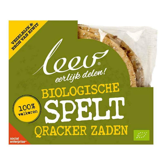 Leev Spelt qrackers volkoren & lijnzaad bio 175g