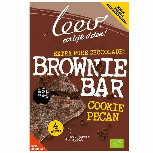 Leev Cookiebar brownie, pecan & granen bio 140g
