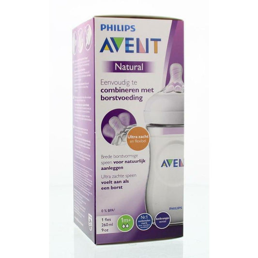 Avent Zuigfles natural 260ml incl speen 260ml