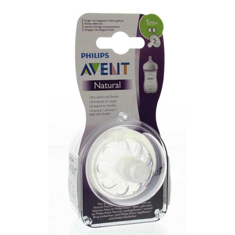 Avent Speen natural slow flow 2 druppels 1 maand+ 2st
