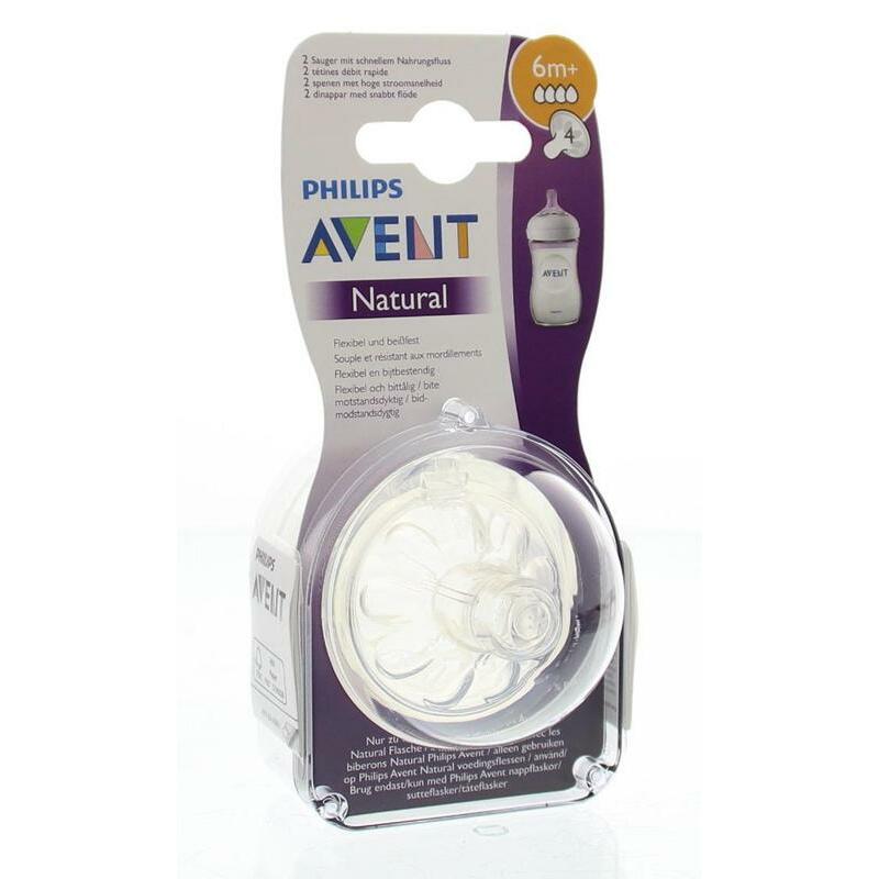 Avent Speen natural fast flow 4 druppels 6+ maanden 2st