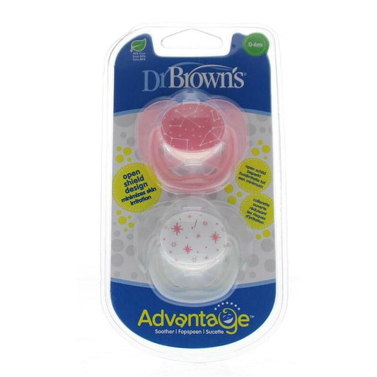 Dr Brown's Fopspeen advantage 0-6 maand roze 2st