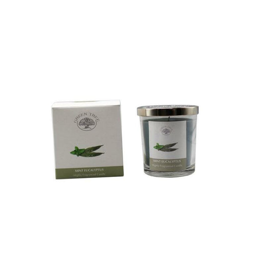 Green Tree Geurkaars mint eucalyptus glas 200g