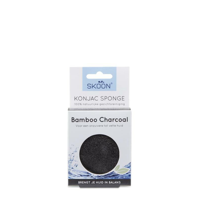 Skoon Konjac spons bamboo charcoal bio 1st