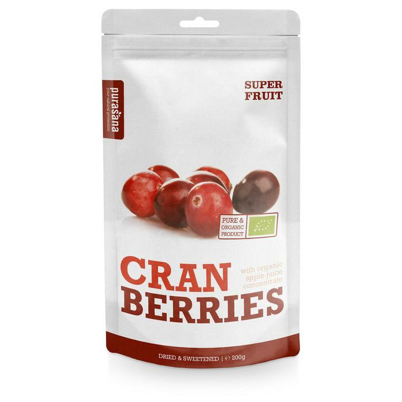 Purasana Veenbessen/canneberges/cranberries vegan bio 200g