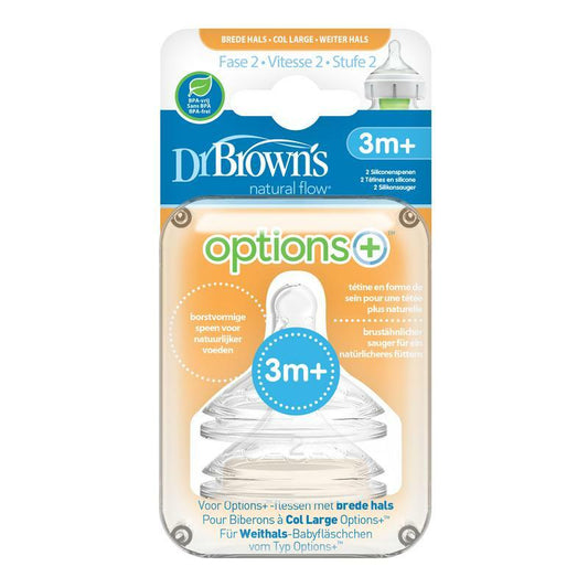 Dr Brown's Options+ speen fase 2 brede halsfles 2st
