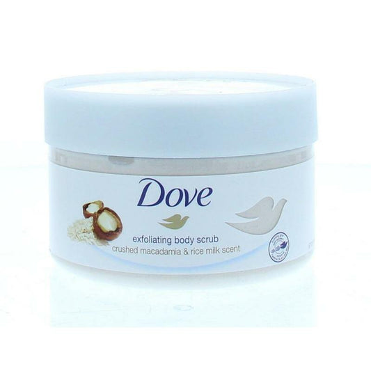 Dove Shower scrub macadamia en rice milk 225ml
