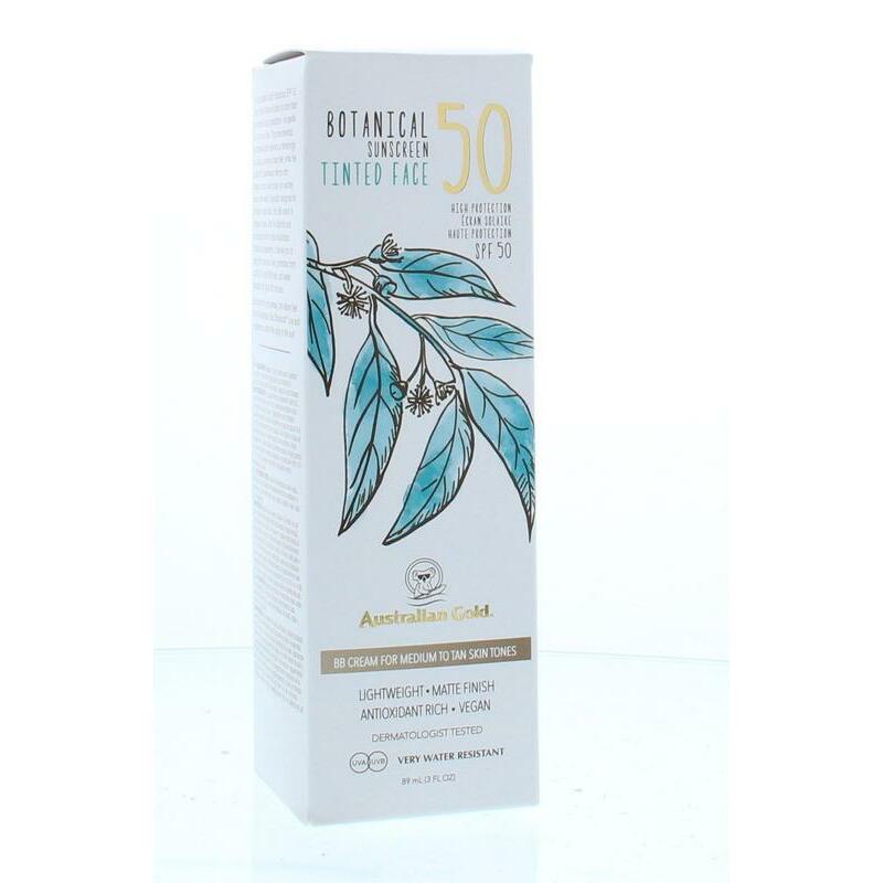 Australian Gold SPF50 Botanical tinted face - medium tan 89ml