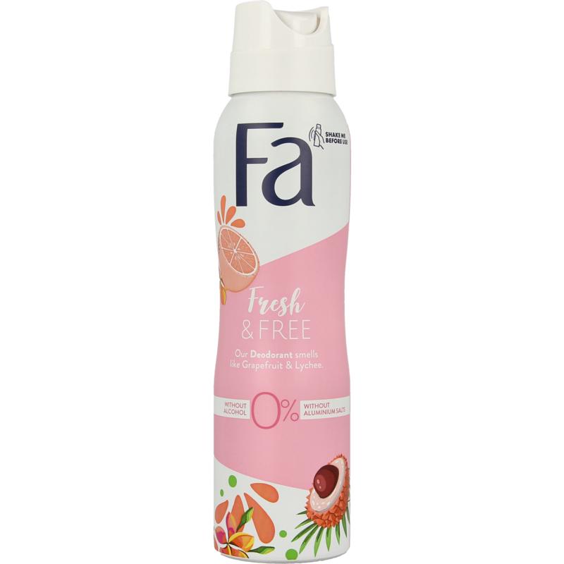FA Deodorant spray fresh & free grapefruit & lychee 150ml