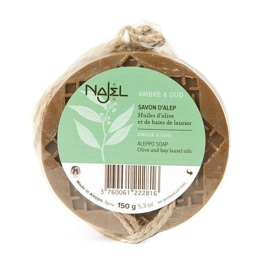 Najel Aleppo zeep amber oud aroma aan koord 150g