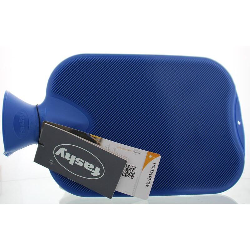 Fashy Kruik warm waterzak saphir dubbel geribbeld blauw 2ltr