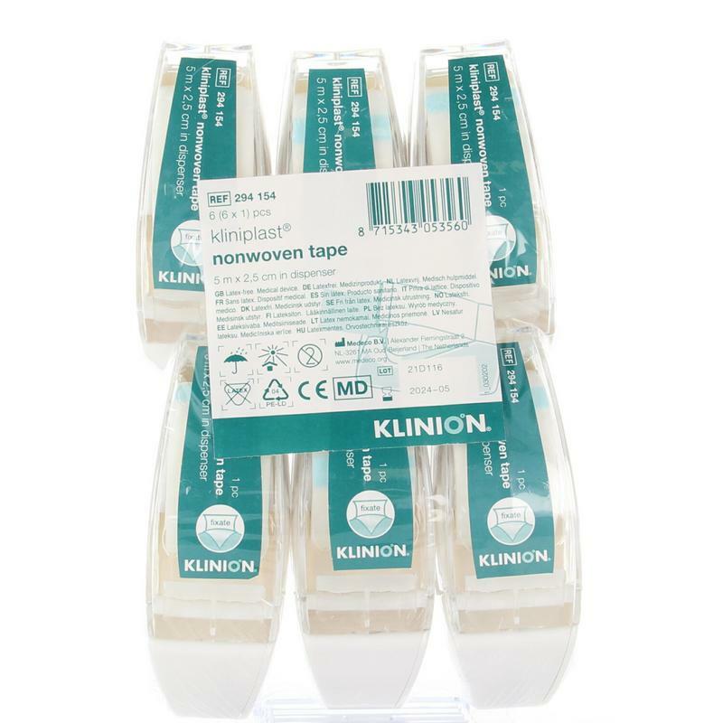 Kliniplast Hechtpleister 5 m x 2.5 cm non woven luxe 6st