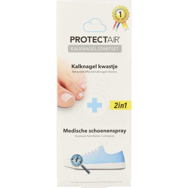 Protectair Kalknagel startset kalknagelkwastje en schoenspray 100ml