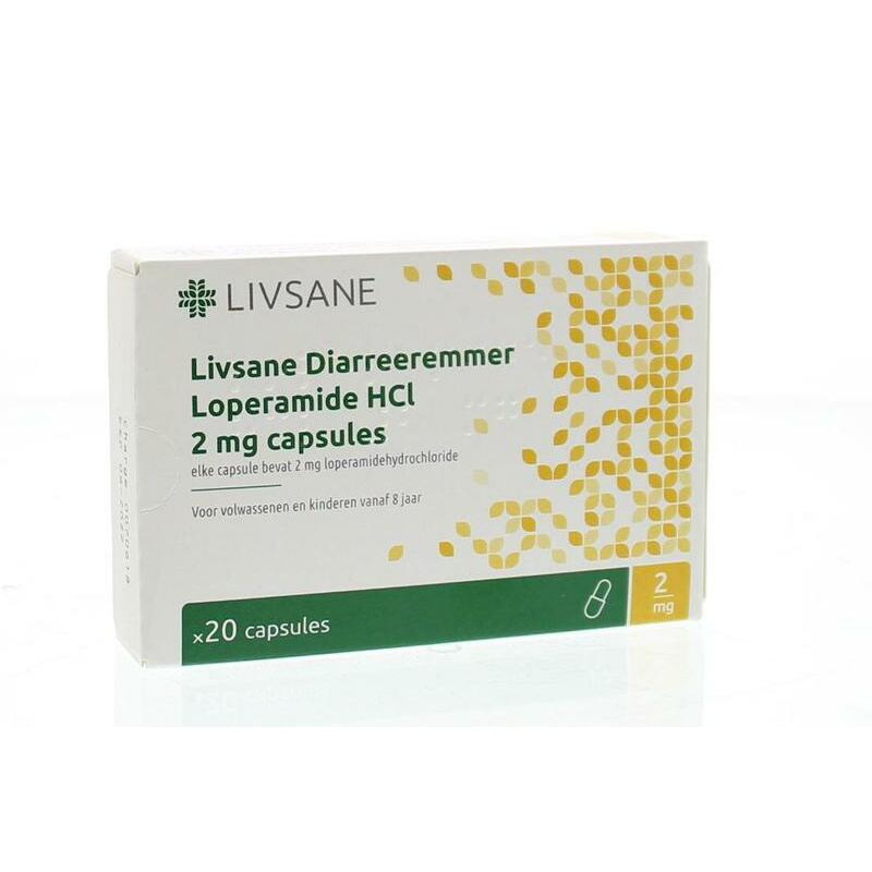Livsane Loperamide 2 mg diarreeremmer 20tb