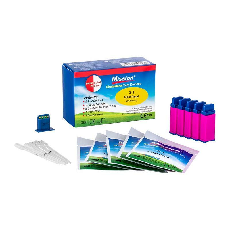 Swiss Point Cholesterolmeter 3-in-1 5 x strip capillair lancet 1set