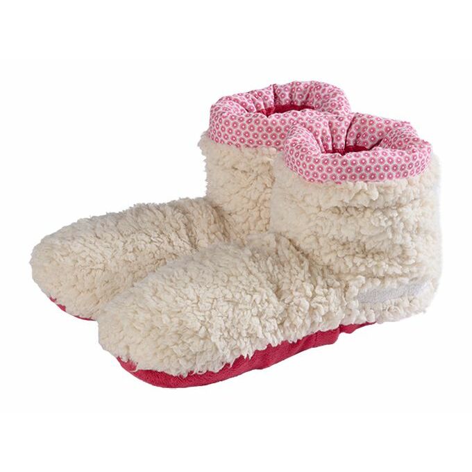 Warmies Slippies boots sherpa beige/roze 37 - 42 1paar