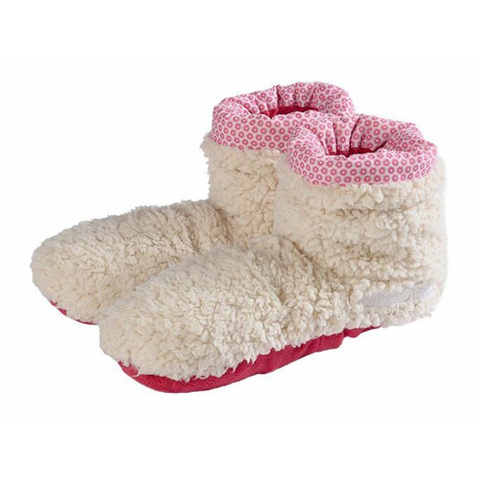 Warmies Slippies boots sherpa beige/roze 37 - 42 1paar