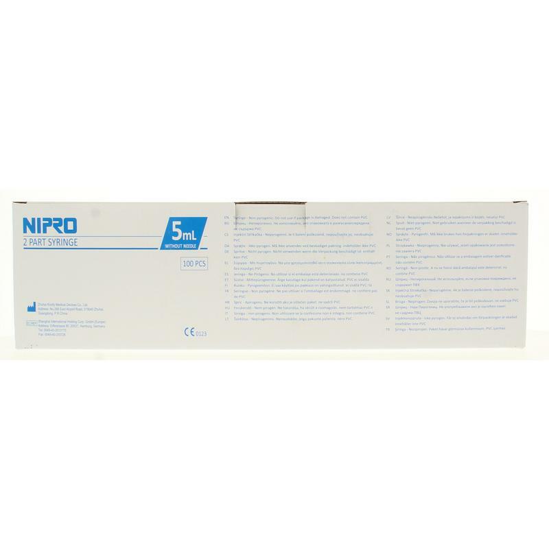 Nipro Injectiespuit 5 ml 2-delig excent 100st