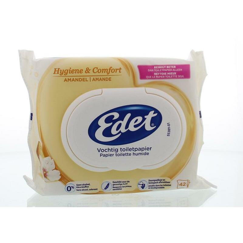 Edet Vochtig toiletpapier rich almond navul 42st